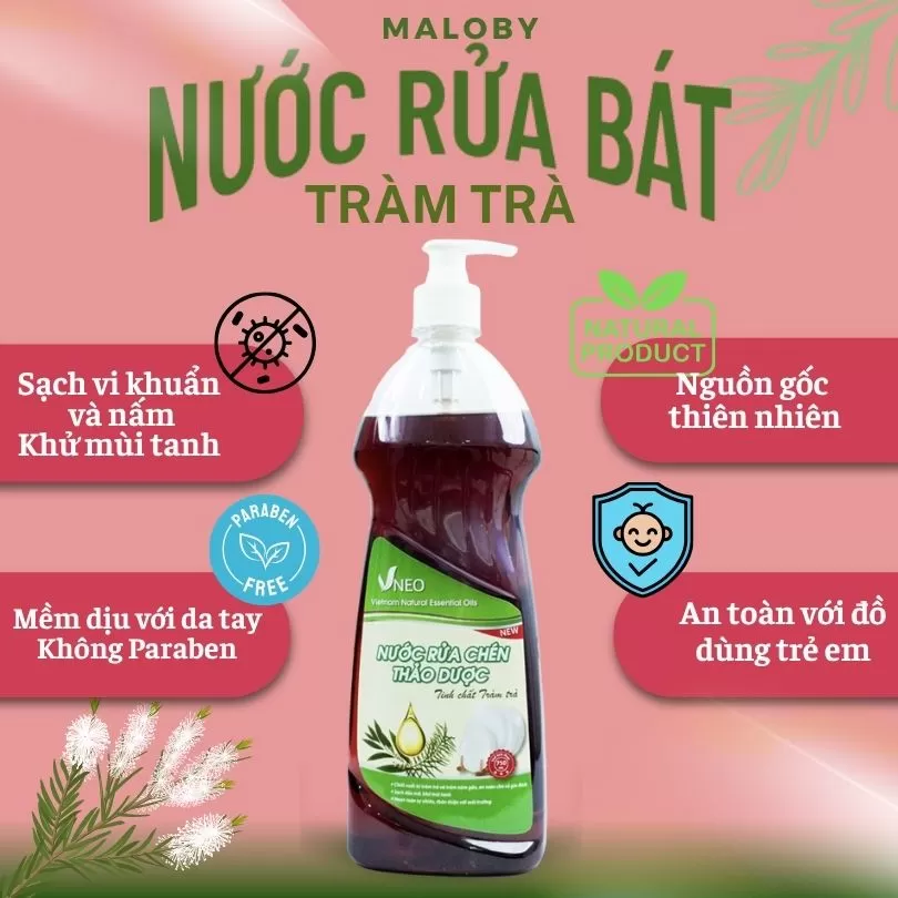 Nước Rửa bát Tràm Trà Maloby