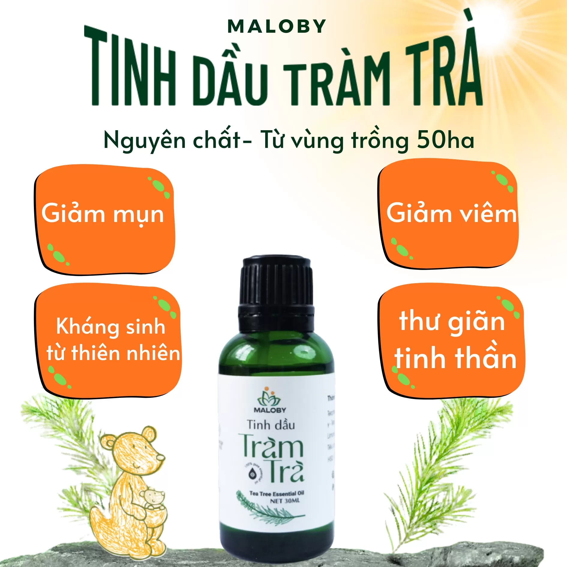 Sữa Rửa Mặt Tràm Trà & Tinh Dầu Tràm Trà - Làm Sạch Da Mụn, Bã Nhờn, Giảm Mụn Hiệu Quả