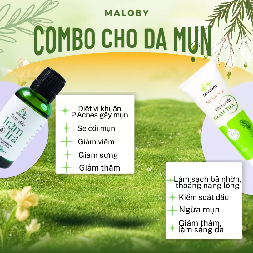 Sữa Rửa Mặt Tràm Trà & Tinh Dầu Tràm Trà - Làm Sạch Da Mụn, Bã Nhờn, Giảm Mụn Hiệu Quả