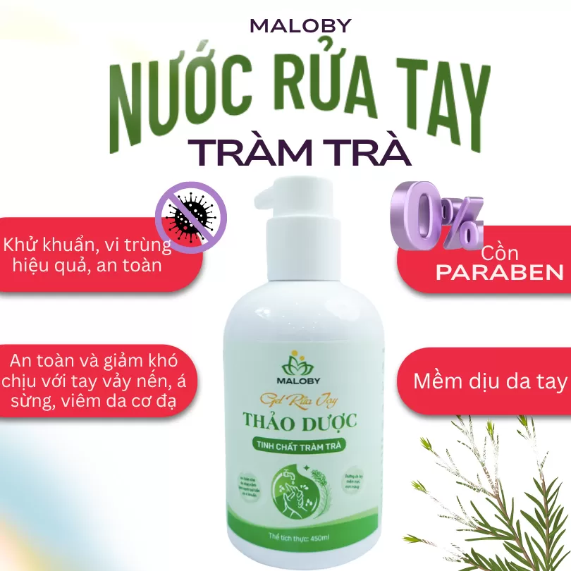 Nước Rửa Tay Sát Khuẩn Tràm Trà Maloby