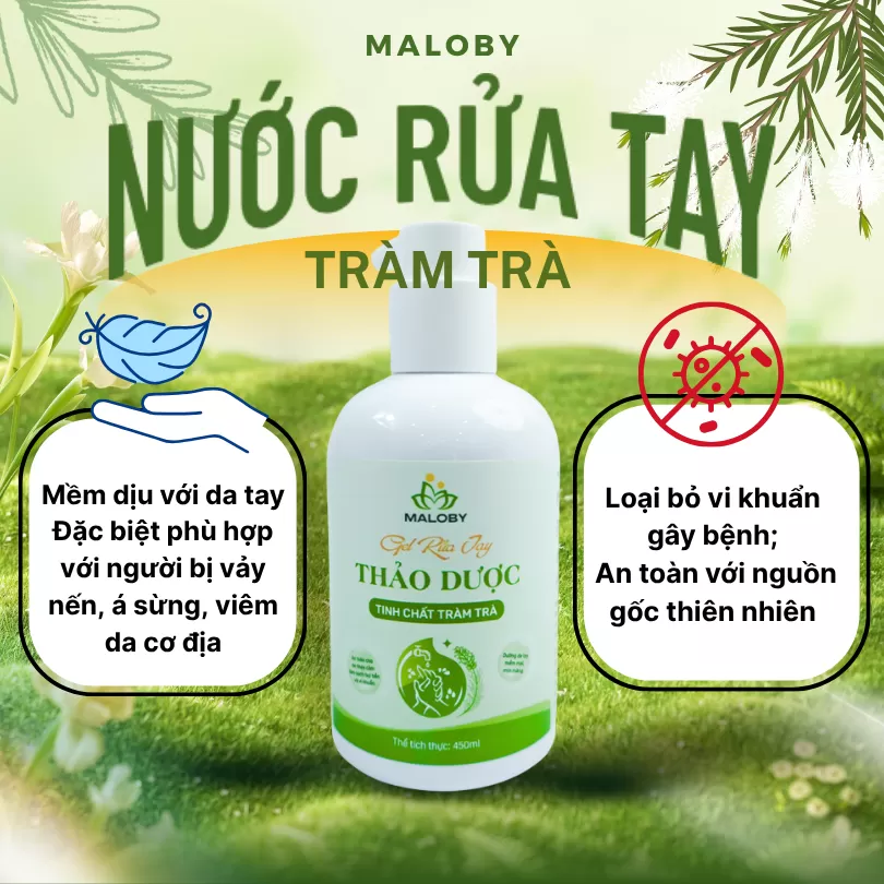 Nước Rửa Tay Sát Khuẩn Tràm Trà Maloby
